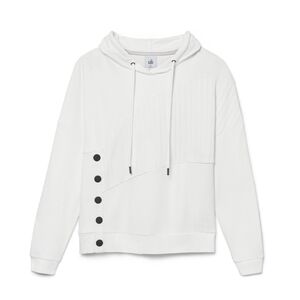 CAbi ATC Road Trip White Drawstring Side Snap Hoodie Sweatshirt